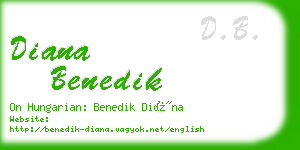 diana benedik business card